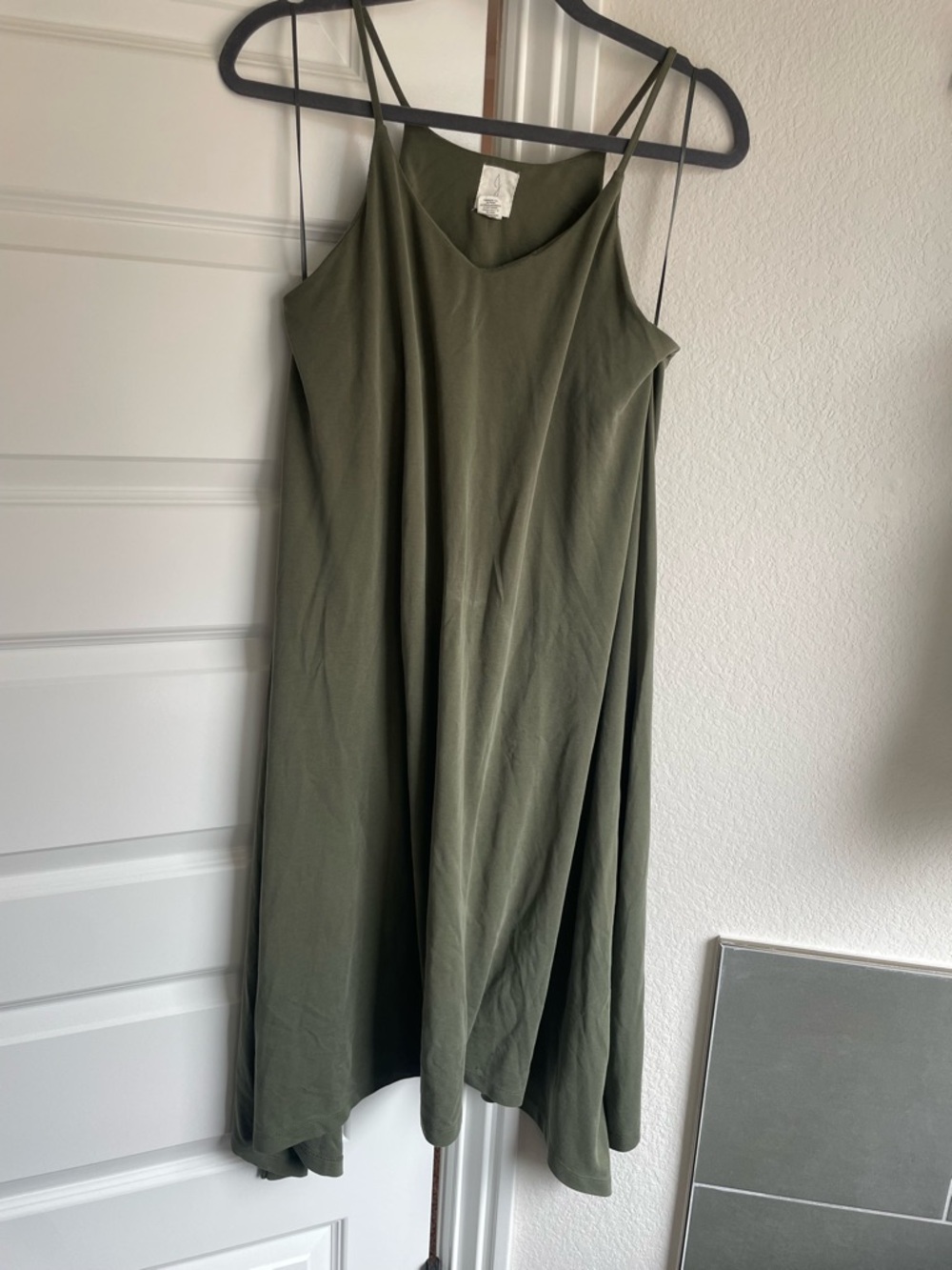 Joie Olive Green Asymmetrical Slip Dress